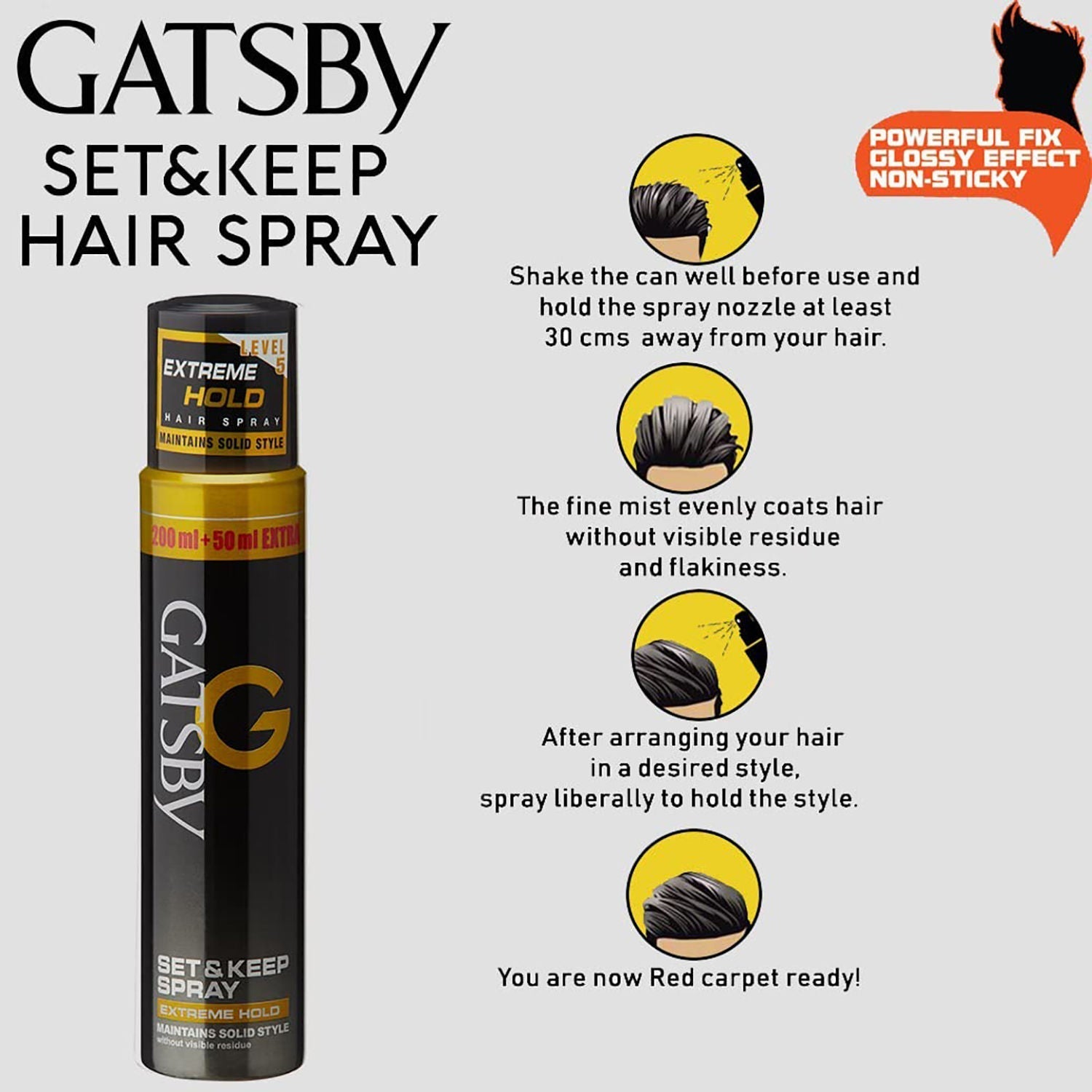 Gatsby Japan's No. 1 Set & Keep Hair Spray - Extreme Hold, 250ml Buy at Indicrest Image 6