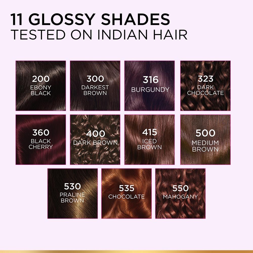 L'Oréal Paris Casting Creme Gloss Hair Color With Glycolic Gloss Complex - 400 Dark Brown, 60ml+100g Buy at Indicrest Image 7