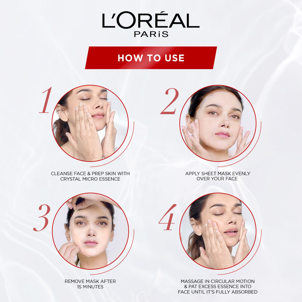 L'Oreal Paris Revitalift Crystal Micro-Essence Brightening Sheet Mask, 25g Buy at Indicrest Image 7
