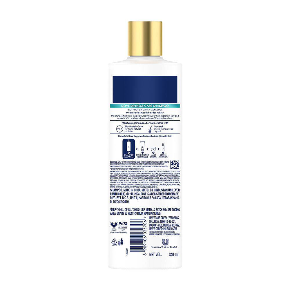 Dove Dryness Care Shampoo For Very Dry Hair, 340ml Buy at Indicrest Image 9