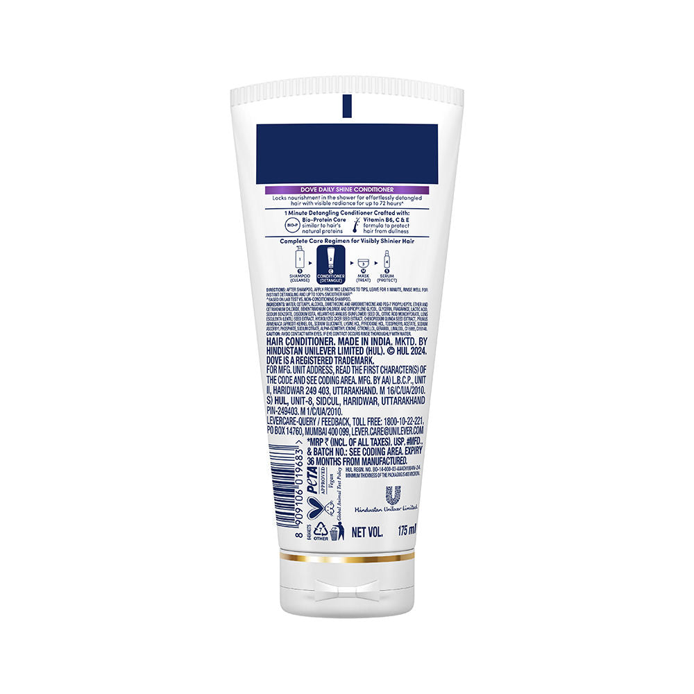 Dove Daily Shine Conditioner with Nutritive Serum to Smoothen & Strengthen Damaged Hair, 175ml Buy at Indicrest Image 10
