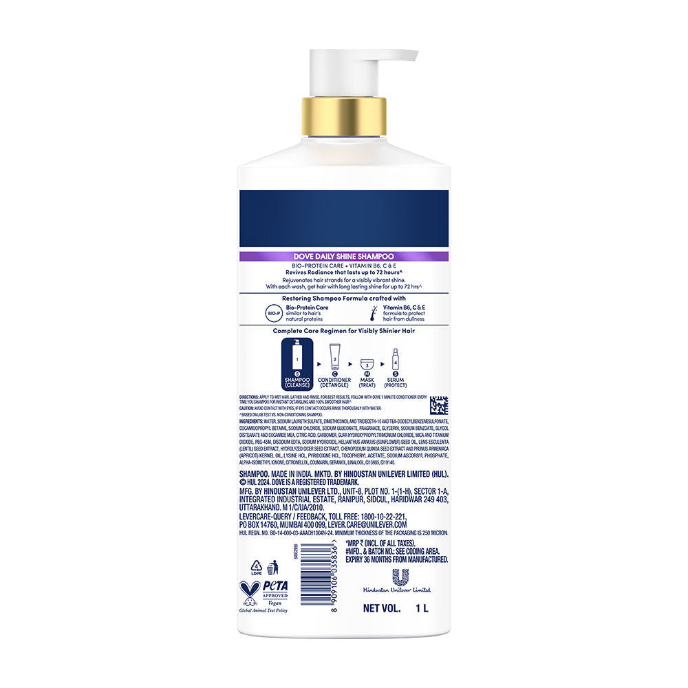 Dove Daily Shine Shampoo for Damaged or Frizzy Hair Makes Hair Soft Shiny and Smooth, 1000ml Buy at Indicrest Image 9