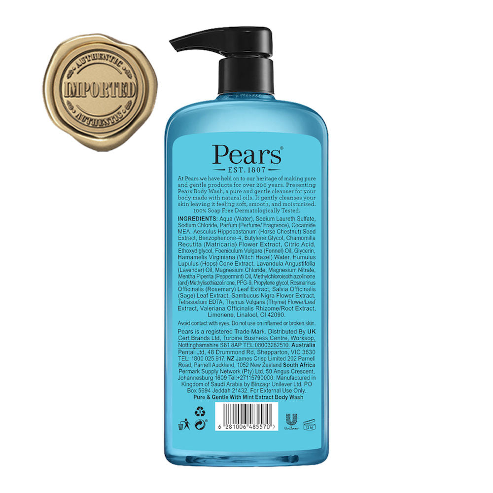 Pears Pure Glycerin Body Wash with Mint Extract, 750ml Buy at Indicrest Image 2