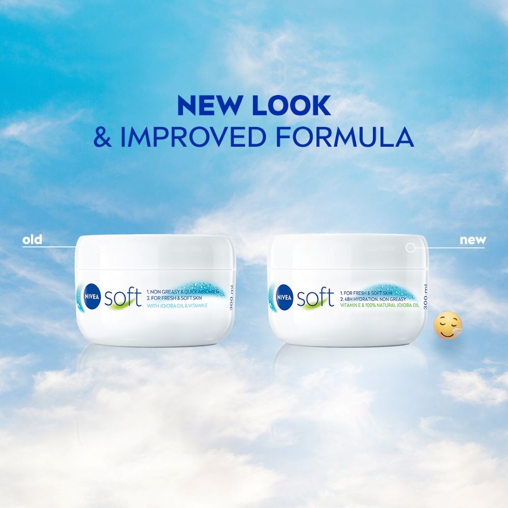 Nivea Soft Vit E Light Non Sticky Face Moisturiser Cream Fresh & Hydrated Skin For All Skin Types, 300ml Buy at Indicrest Image 10