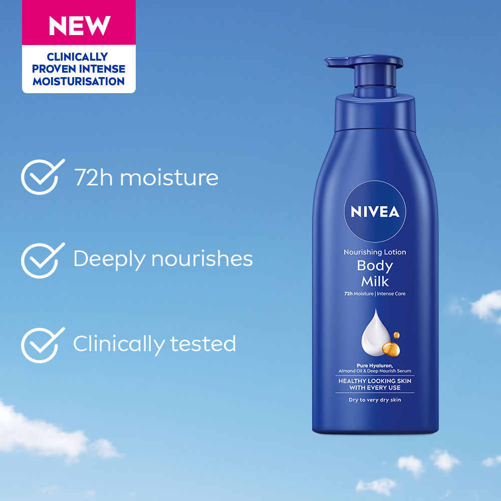 Nivea Deep Moisture Serum Vit E Body Lotion 48H Intense Moisturization Almond Oil Dry-Very Dry Skin, 400ml Buy at Indicrest Image 3