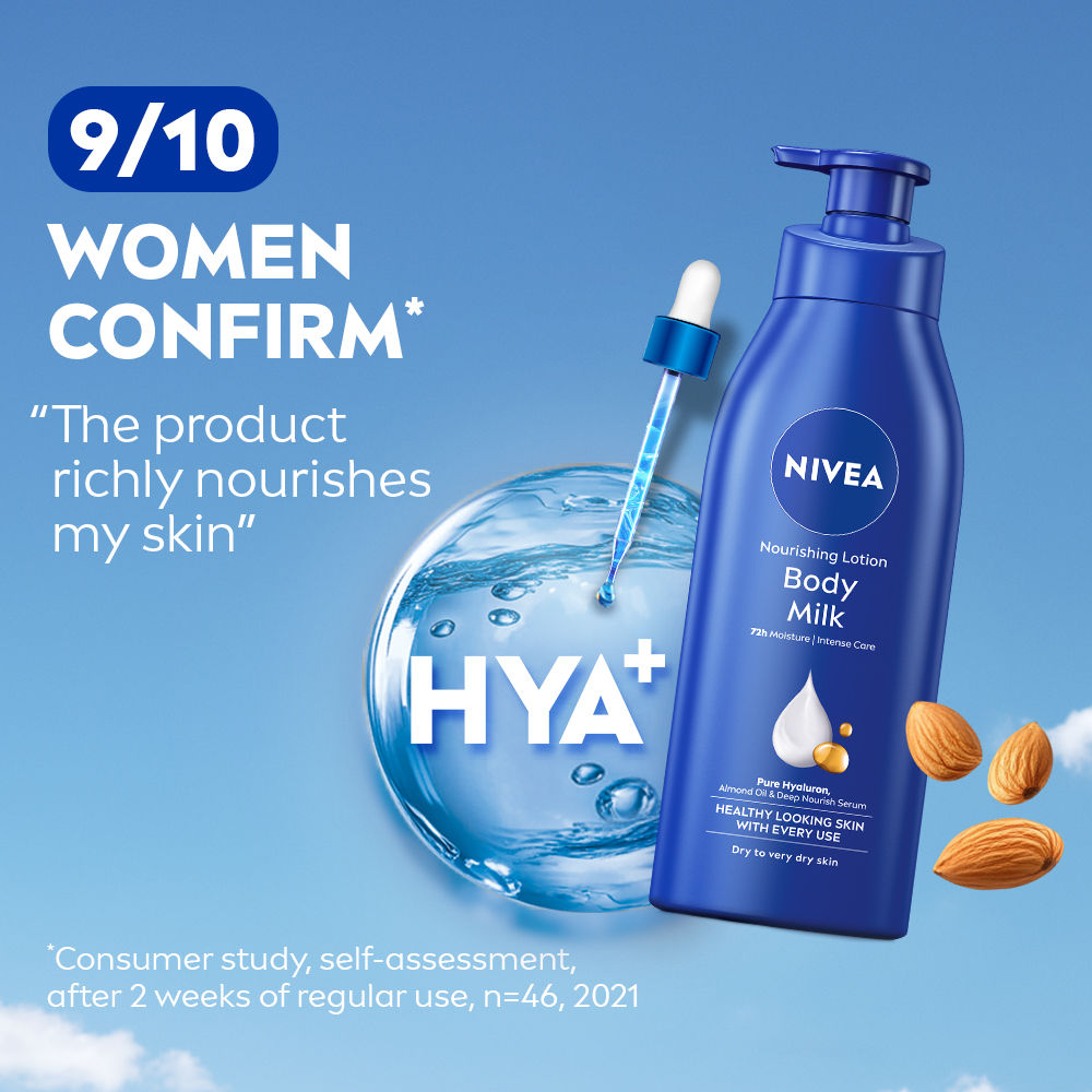 Nivea Deep Moisture Serum Vit E Body Lotion 48H Intense Moisturization Almond Oil Dry-Very Dry Skin, 400ml Buy at Indicrest Image 7