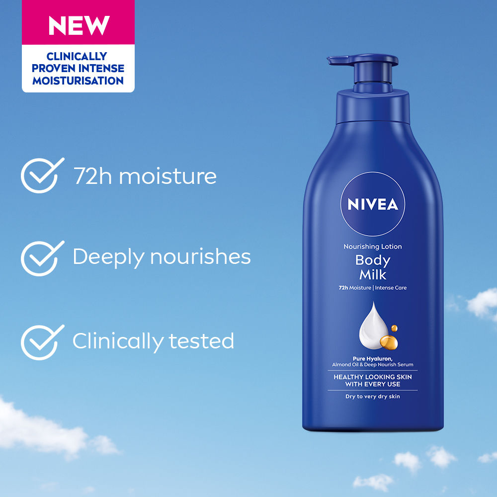 Nivea Deep Moisture Serum Vit E Body Lotion 72H Intense Moisturization Almond Oil Dry Very Dry Skin, 600ml Buy at Indicrest Image 3