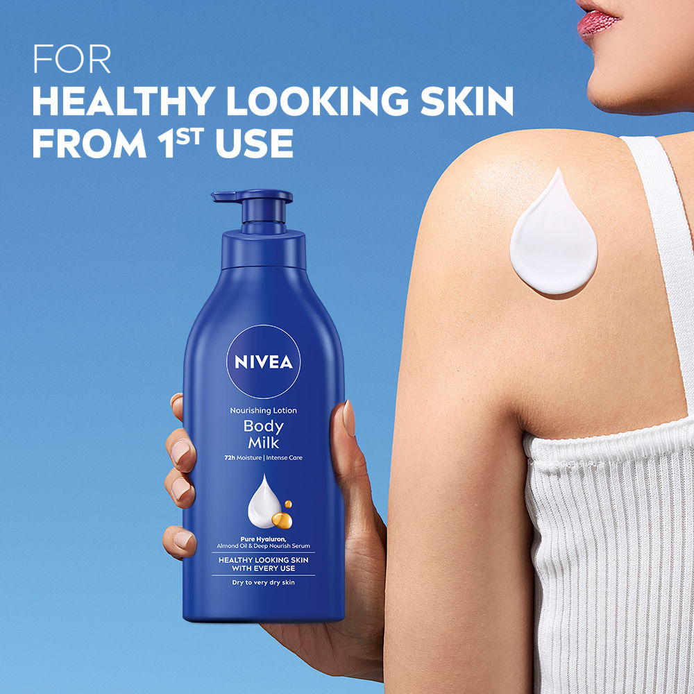 Nivea Deep Moisture Serum Vit E Body Lotion 72H Intense Moisturization Almond Oil Dry Very Dry Skin, 600ml Buy at Indicrest Image 5
