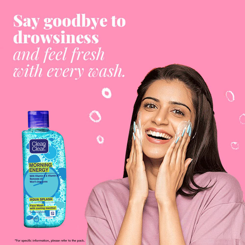 Clean & Clear Morning Energy Aqua Splash Face Wash - Gentle Cleanser with Menthol for Oily Skin, 100ml Buy at Indicrest Image 4