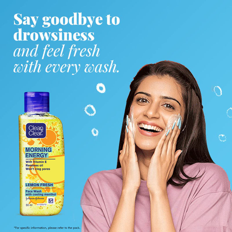 Clean & Clear Morning Energy Lemon Fresh Face Wash - Gentle Cleanser with Menthol for Oily Skin, 50ml Buy at Indicrest Image 5