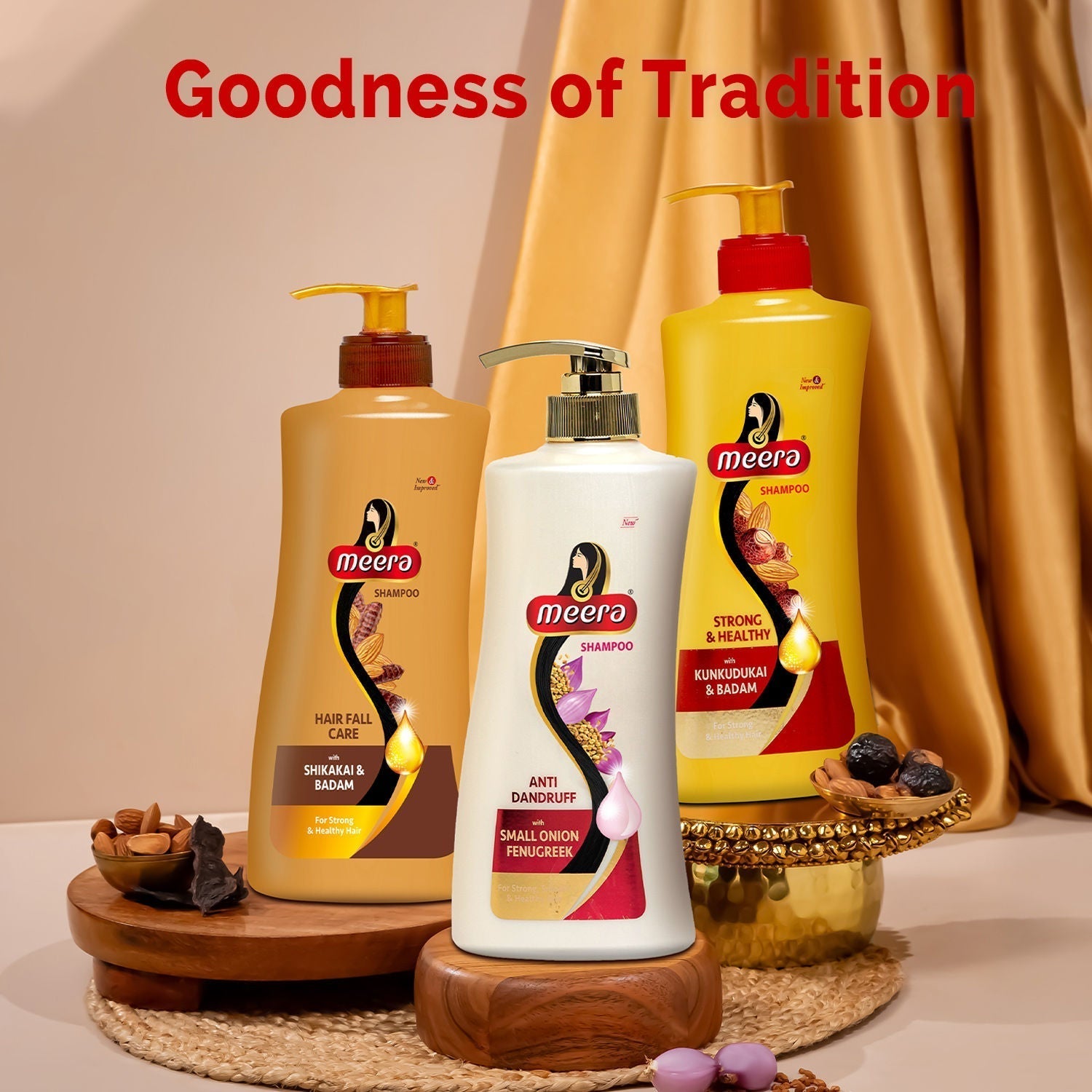 Meera Hairfall Care Shampoo, With Goodness Of Badam and Shikakai, 340ml Buy at Indicrest Image 6