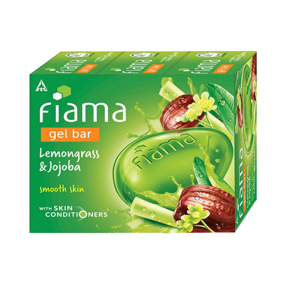 Fiama Lemongrass & Jojoba Gel Bar, Smooth Skin, Skin Friendly PH, Safe On Skin (Pack of 3), 125g Each Buy at Indicrest