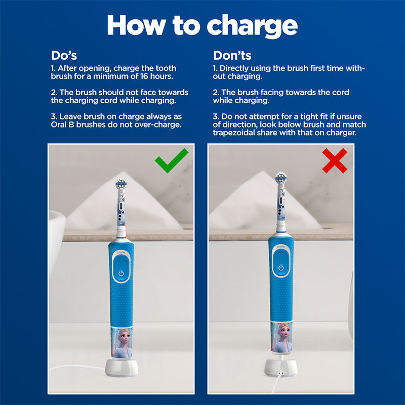 Oral-B Kids Electric Rechargeable Toothbrush Featuring Frozen Characters, 1 piece Buy at Indicrest Image 8