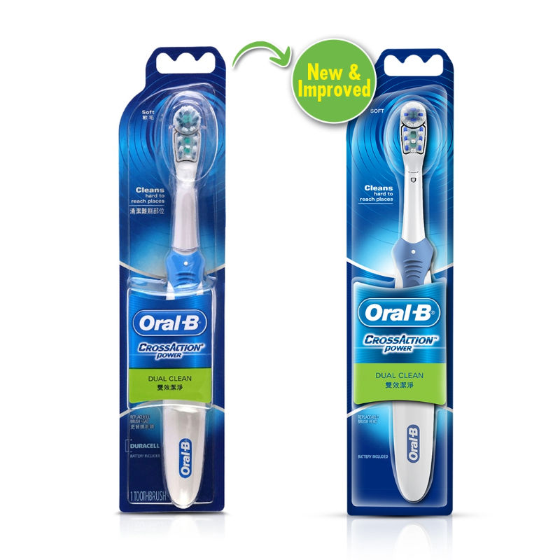 Oral-B Cross Action Battery Power Dual Clean Toothbrush Multicolor - Soft Buy at Indicrest Image 3