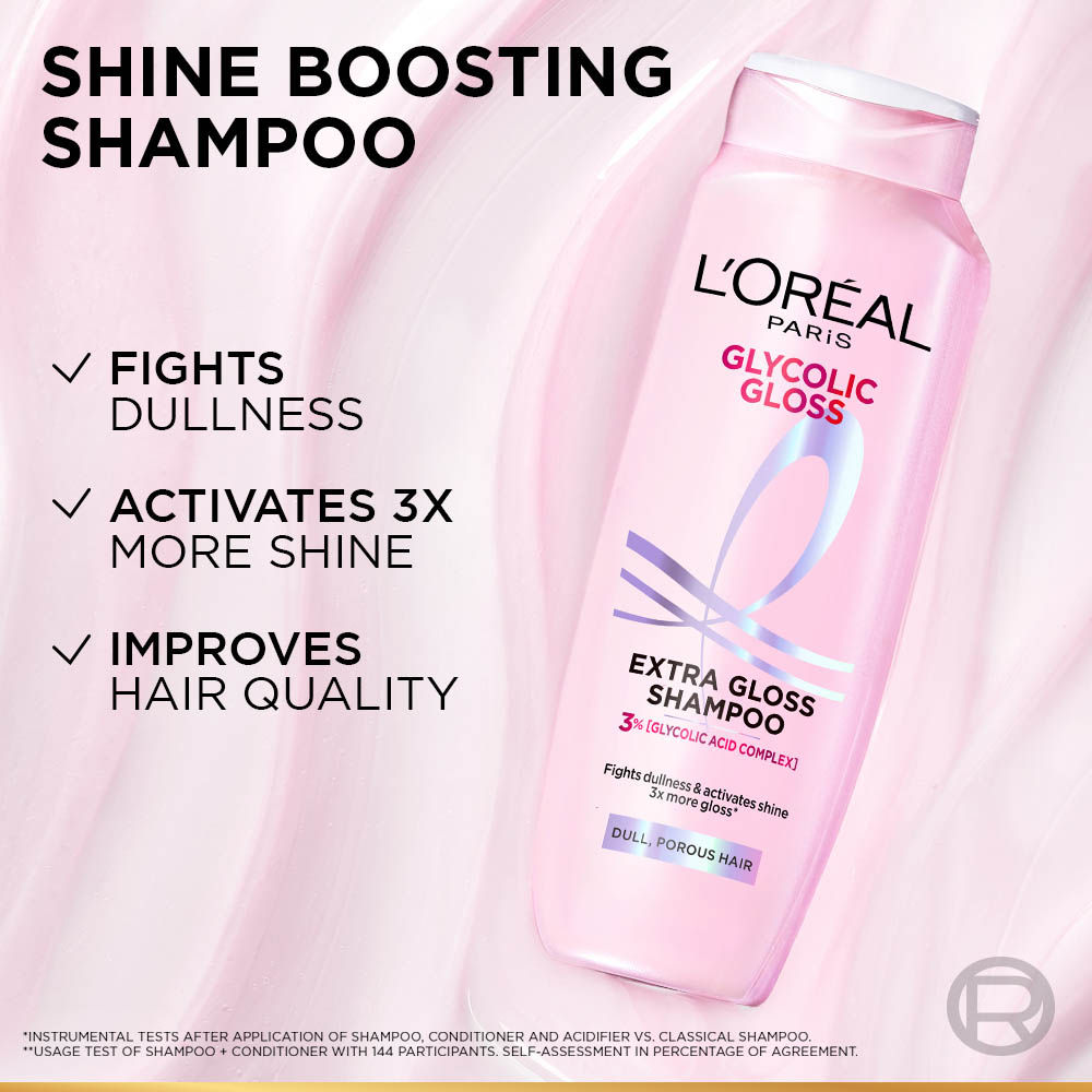 L'Oreal Paris Glycolic Gloss Shine Boosting Shampoo, 340ml Buy at Indicrest Image 4