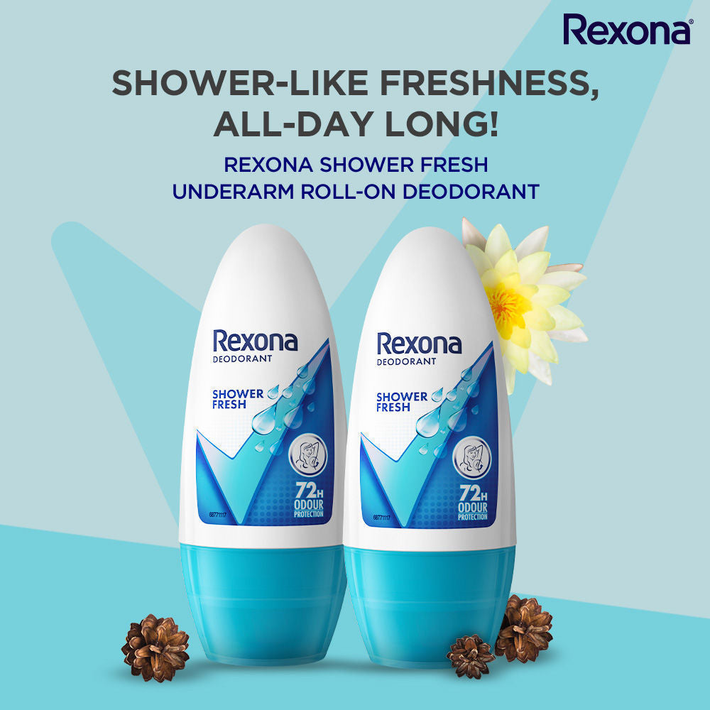Rexona Shower Fresh Underarm Roll On (Pack of 2), 2 pieces Buy at Indicrest Image 4