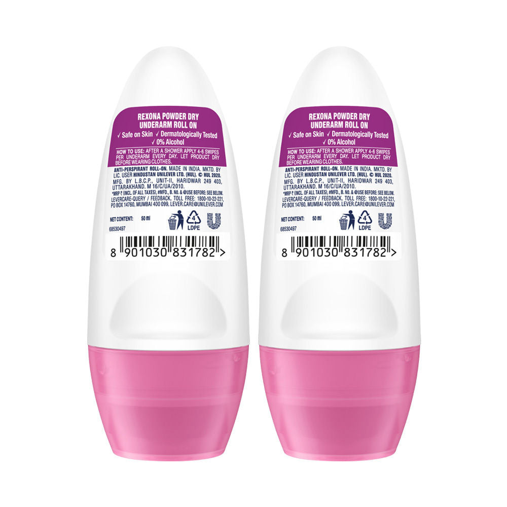 Rexona Powder Dry Deodorant Roll On (Pack of 2), 2 pieces Buy at Indicrest Image 3