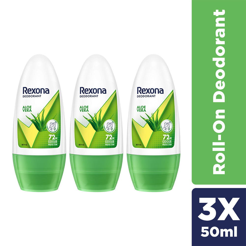 Rexona Aloe Vera Underarm Roll On (Pack Of 3), 3 pieces Buy at Indicrest Image 2