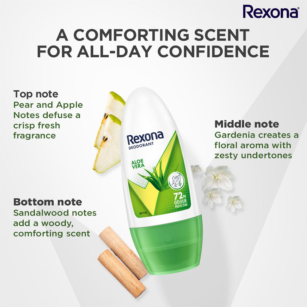Rexona Aloe Vera, Shower Fresh & Powder Dry Underarm Roll On (Pack Of 3), 3 pieces Buy at Indicrest Image 9