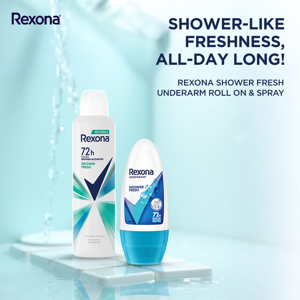 Rexona Shower Fresh Underarm Roll On, 50ml & Shower Fresh Antiperspirant Deodrant, 200ml 2 pieces Buy at Indicrest Image 5