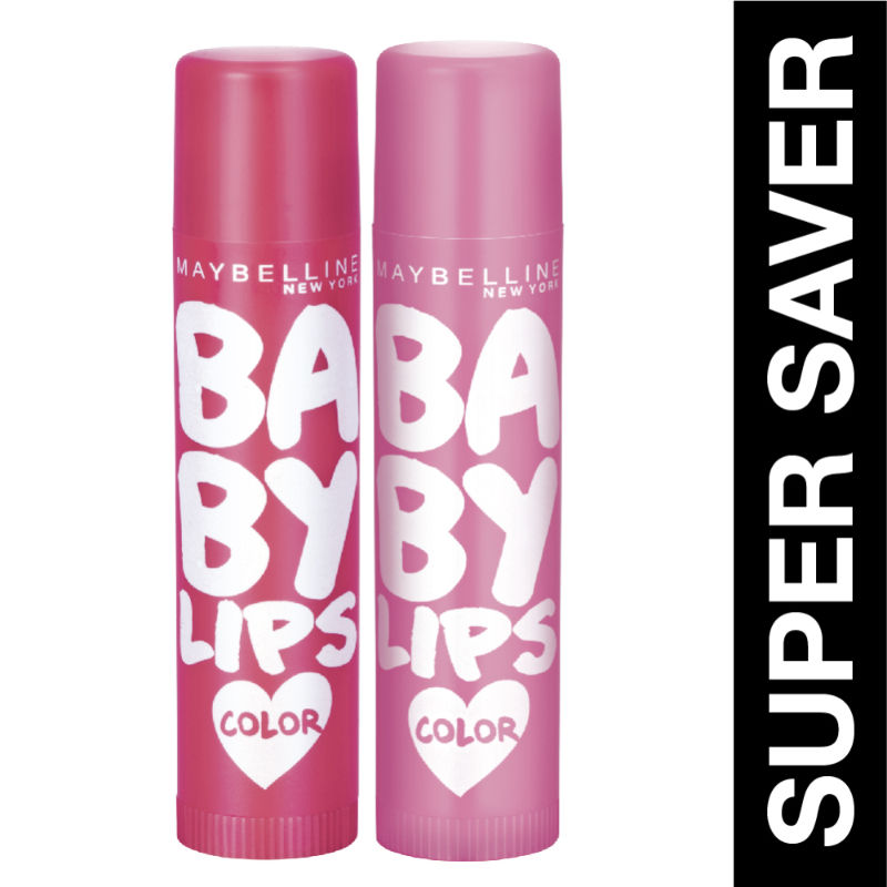 Maybelline New York Baby Lips Color Lip Balm with SPF 11, Lasts UpTo 24H - Pink Lolita + Berry Crush Combo, 8g Buy at Indicrest