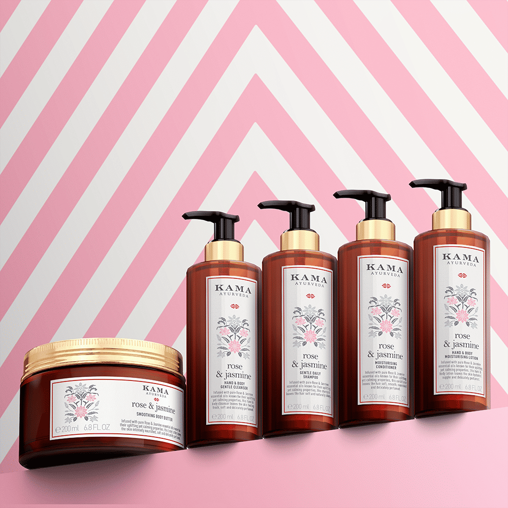 Kama Ayurveda Rose & Jasmine Lightweight & Hydrating with Paraben Free Hand And Body Lotion, 200ml