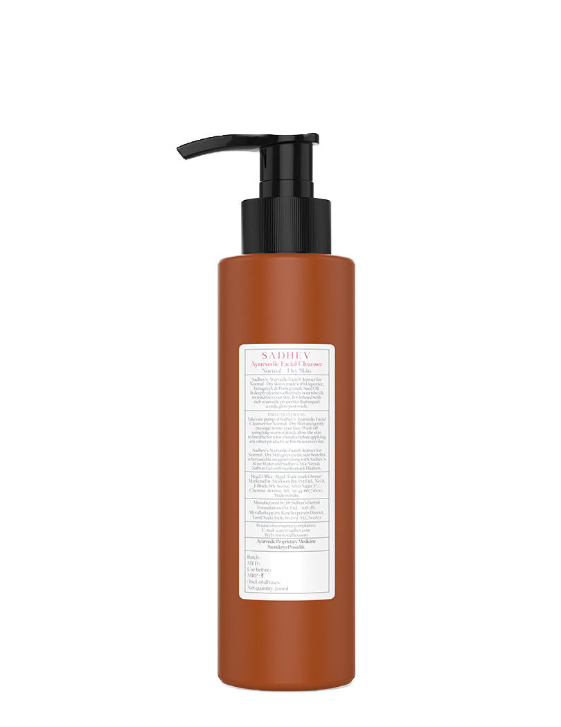 SADHEV Ayurvedic Facial Cleanser Normal - Dry Skin, 200ml