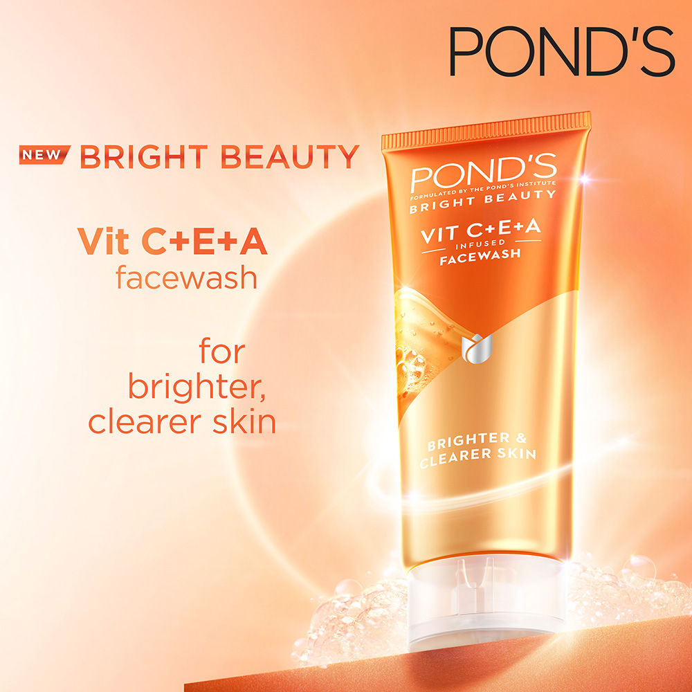 Pond’s Bright Beauty Vitamin C+E+A Gel Face Wash, 50ml Buy at Indicrest Image 2