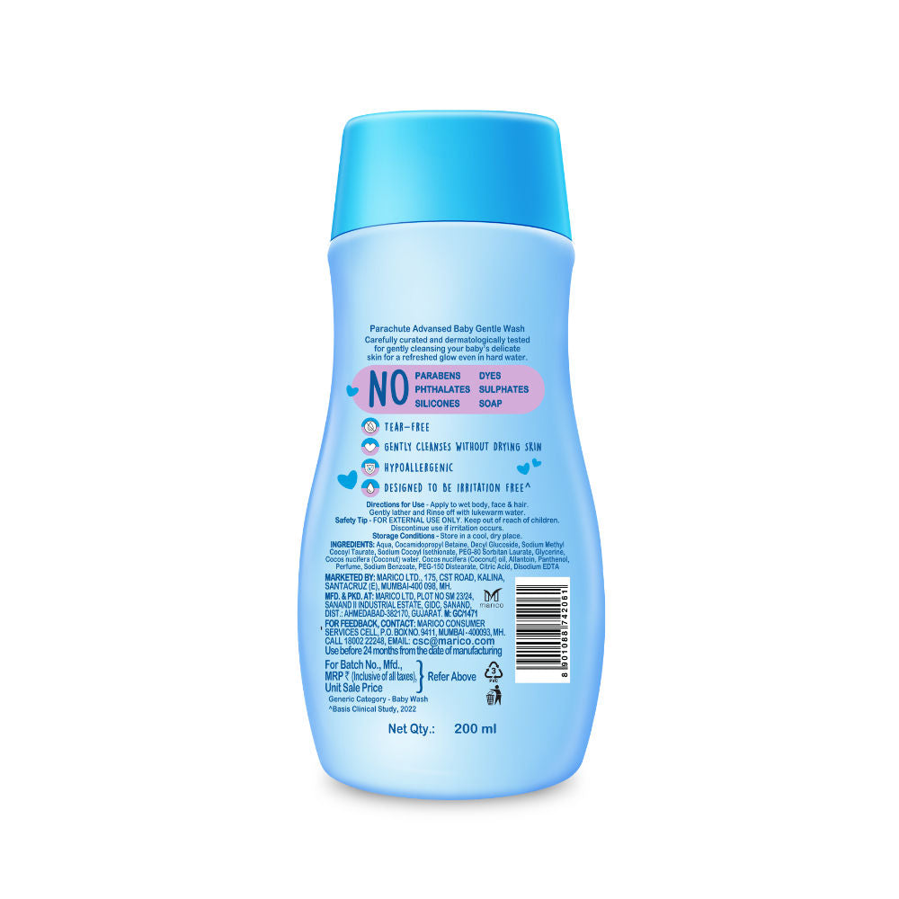Parachute Advansed Baby Gentle Wash, 200ml Buy at Indicrest Image 2
