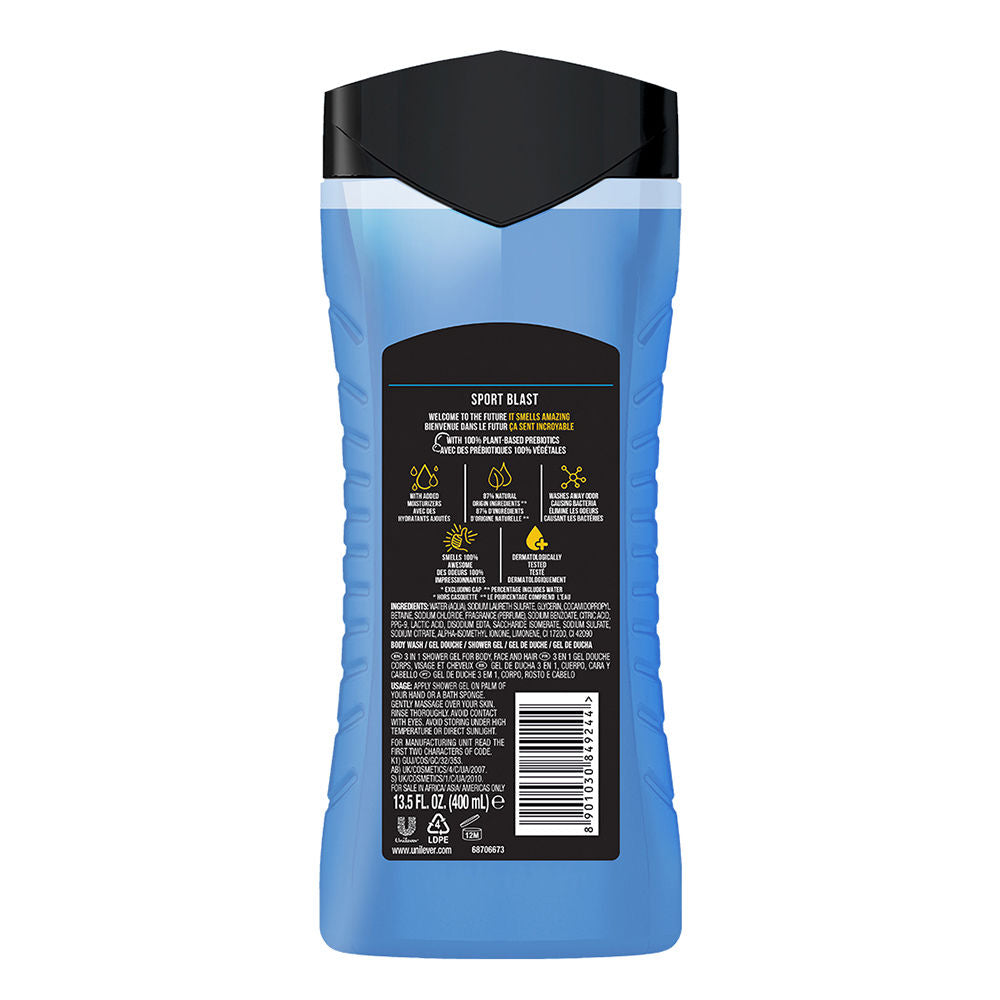 Axe Sports Blast 3 In 1 Body, Face & Hair Wash For Men, 400ml Buy at Indicrest Image 3