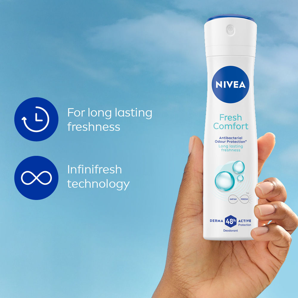 Nivea WoMEN Deodorant, Fresh Comfort, Long Lasting Freshness & 48h Protection, 150ml Buy at Indicrest Image 5