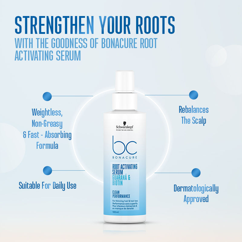Schwarzkopf Professional Bonacure Root Activating Serum For Thinning Hair| Biotin & Guarana, 100ml Buy at Indicrest Image 5