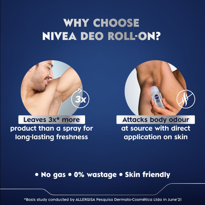 Nivea Men Deodorant Roll On - Silver Protect - Antibacterial Odour Protection For 72H Freshness, 50ml Buy at Indicrest Image 5