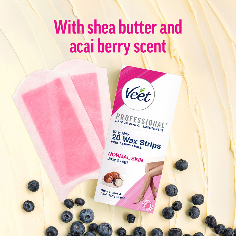 Veet Professional Waxing Strips Kit For Normal Skin, 20 Wax Strips Buy at Indicrest Image 5