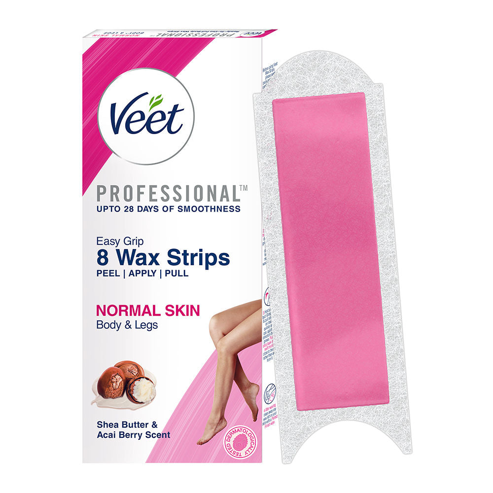 Veet Professional Waxing Strips Kit For Normal Skin, 8 Wax Strips Buy at Indicrest