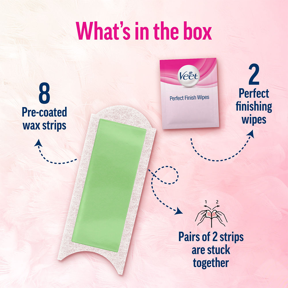 Veet Professional Waxing Strips Kit For Dry Skin, 8 pieces Buy at Indicrest Image 9