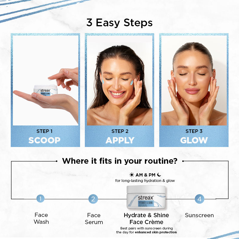 Streax Hydrate & Shine Serum Infused Face Cream Gel, 50g Buy at Indicrest Image 8