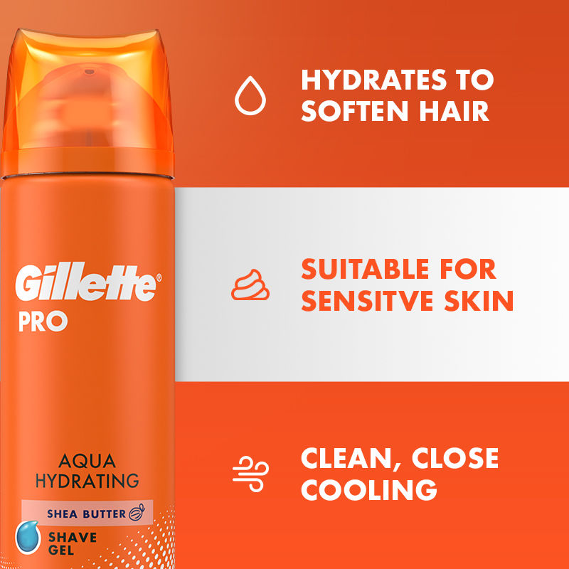 Gillette Pro Shaving Gel Aqua Hydrating With Shea Butter, 195g Buy at Indicrest Image 7