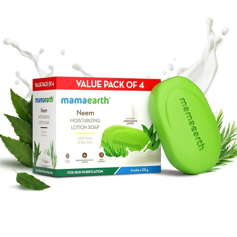 Mamaearth Neem and Tea Tree Moisturizing Lotion Soap, 4x125g Buy at Indicrest